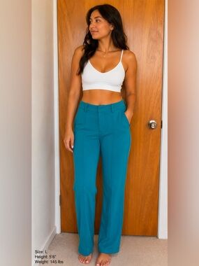 Teal Women's Pants fashion nova size L tight band new without tags